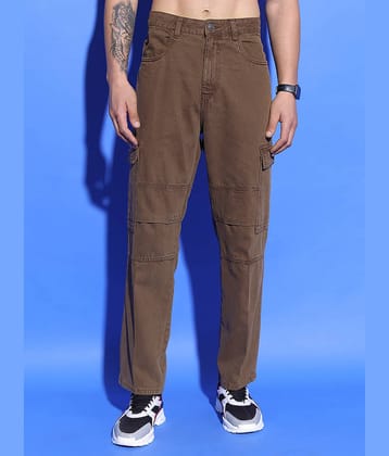 Highlander Straight Solid Men's Jeans - Brown ( Pack of 1 )