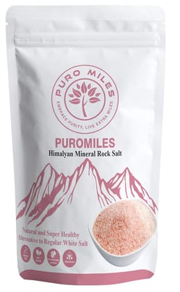 Puro Miles Pink Rock Salt | Himalayan Mineral Salt Powder| Sendha Namak | Organic and Natural | Free from anti-caking agents and chemicals| Derived from pristine Khewra salt mines | Healthy substitute of white table salt
