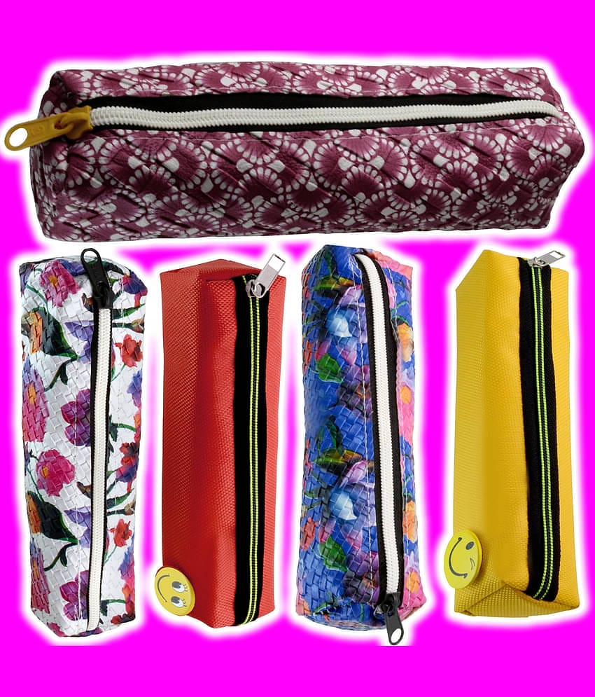 5 Pieces Pencil Box Pouch Cases (19X4X4cm)