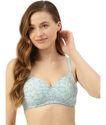 Leading Lady Pack of 1 Cotton Lightly Padded T-Shirt Bra For Women ( Blue )