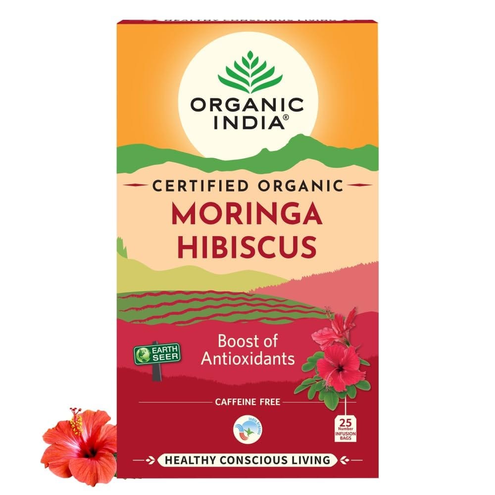 ORGANIC INDIA Moringa Hibiscus 25 Tea bags (Pack of 1)
