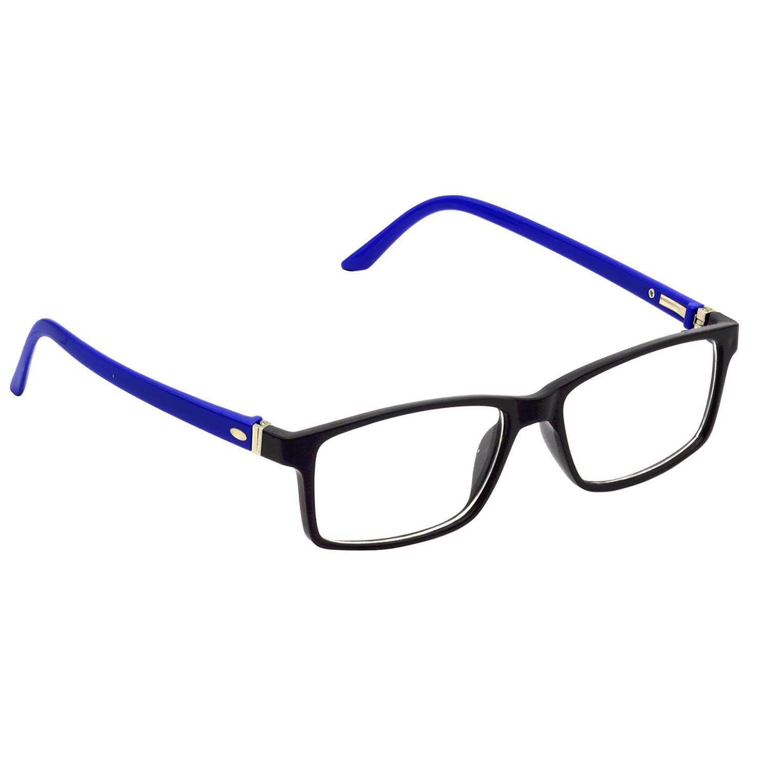 Hrinkar Plastic Full Rim Rectangle chasma frame Kids Boy & Girl - HFRM-BK-BU-17