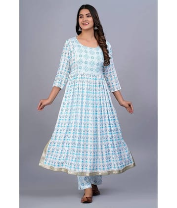 SIPET - Blue Straight Cotton Women's Stitched Salwar Suit ( Pack of 1 )
