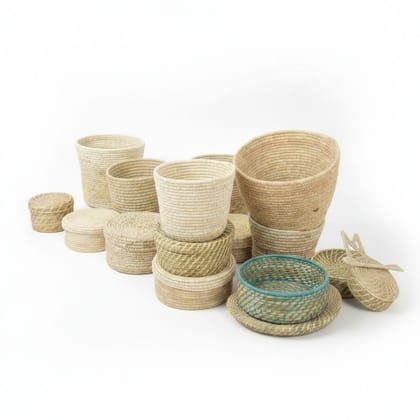 Handwoven Artisanal Jute Storage Baskets Set