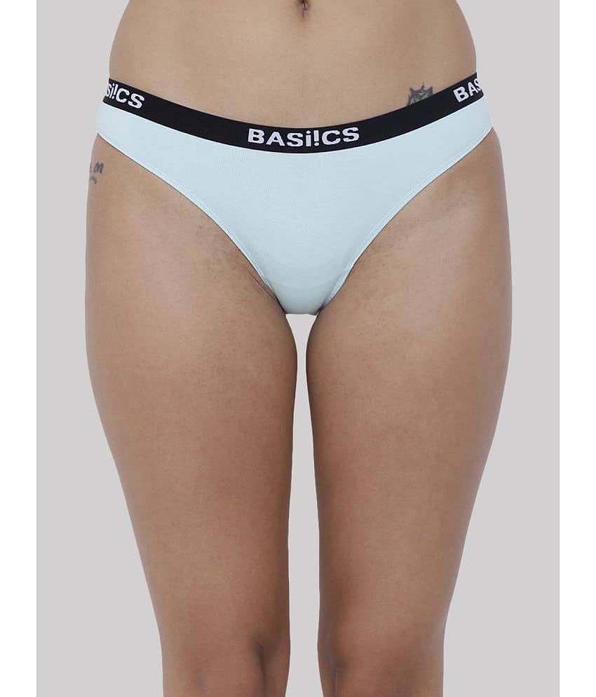 BASIICS By La Intimo Cotton Lycra Solid Women's No Panty Line ( Light Blue ) BCPBR08