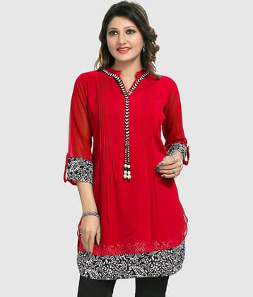 Meher Impex Women's Georgette Tunic ( Yellow )