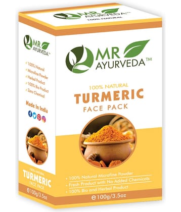 MR Ayurveda 100% Organic Turmeric Powder Face Pack Masks 100 gm