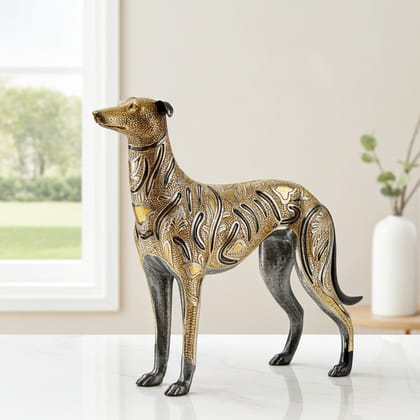Brass Showpiece Dog Statue (ANMAS047 B)