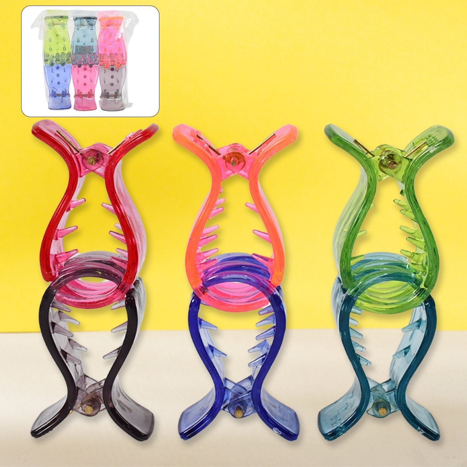 Big Hair Clips for Girls Kids Hair Accessories (6 Pcs Set / Transparent), Hair accessories