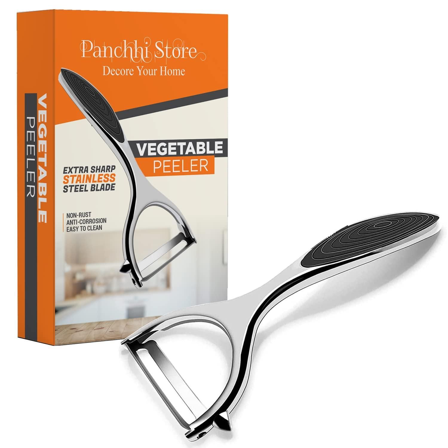 Panchhi Store Vegetable and Fruit Peeler Multipurpose Use for Kitchen Stainless Steel Blades Set of 1
