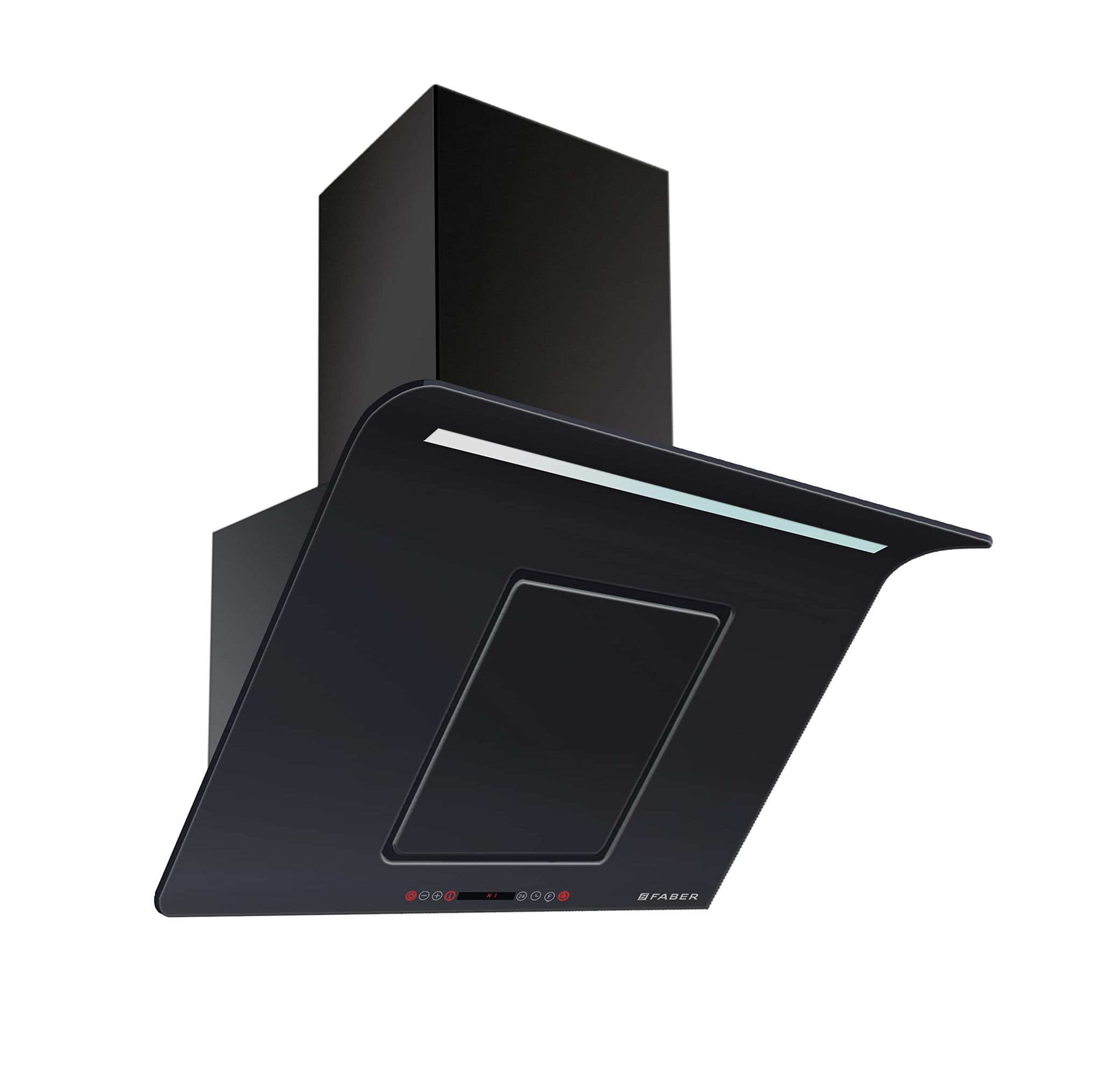 Faber 1000m3/hr Wall Mounted chimney (HOOD CURVY PLUS BK TC LTW 90, Black), Free 1 Year Extended warranty Faber 1000m3/hr Wall Mounted chimney (HOOD CURVY PLUS BK TC LTW 90, Black), Free 1 Year Extended warranty - Black