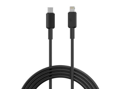 Portronics Konnect Link CL Type C to 8PIN Cable with 3A Output, 480Mbps Data Sync, 1M Length Compatible with iPhone, iPad, Macbook, iMac & Airpods - Black