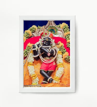 NOKKES Radha Raman Ji Vrindavan Radha Raman Thakur Ji White Photo Frames Religious Photo frame 5X7 Inch Photo Frame_QWW112 NOKKES Radha Raman Ji Vrindavan Radha Raman Thakur Ji White Photo Frames Religious Photo frame 5X7 Inch Photo Frame_QWW112