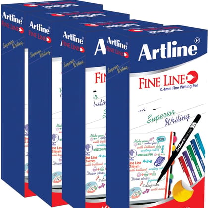 Artline Fine Line Pen Pack of 10 (Orange Colour) of Box 4 | For Superior Writing by Artists, Designers, and Students