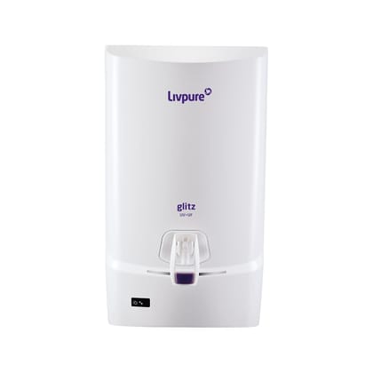 Livpure Glitz Pure UV+UF Water Purifier with 7 L tank capacity - Suitable for Municipal Water, TDS upto 250ppm (Not Suitable for tanker or borewell water) - White Livpure Glitz Pure UV+UF Water Purifier with 7 L tank capacity - Suitable for Municipal Water, TDS upto 250ppm (Not Suitable for tanker or borewell water) - White