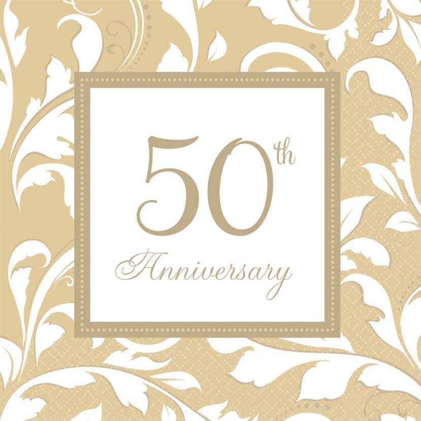 Wanna Party Elegant 50th Anniversary PaPer NaPkins - 16PC