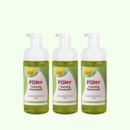 INTERCORP FOMY Antibacterial Soft Refreshing Foam Hand Wash, 160 ml Each (Baby Lemon - Pack of 3)
