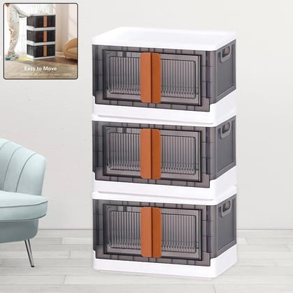 Plastic Folding Wardrobe Storage Organizer (3 Layer / 1 Pc)