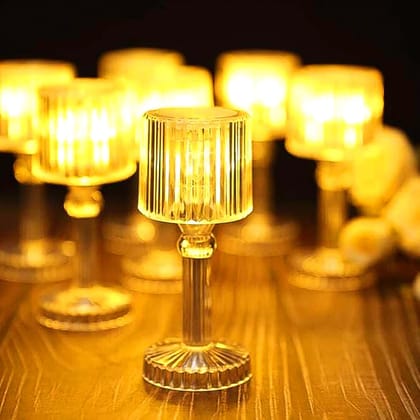 Mini Acrylic LED Desk Lamps Table Lamp Portable Crystal, Diwali (1 Pc / Small)
