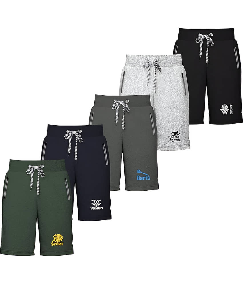 kaseera Multicolor Cotton Blend Men's Shorts ( Pack of 5 )