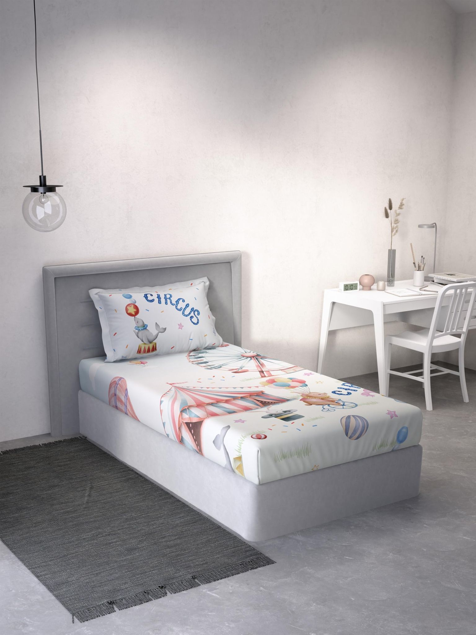 DDECOR - Little Brats Collection 100% Cotton Kids Pattern 145TC Single Bedsheet|152 CM X 224 CM| - Red