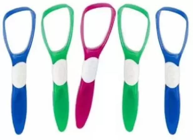 Elecsera Plastic Tongue Cleaner for MEN and WOMEN Fights Bad Breath Oral Care Tongue Cleaner, Easy to Use Travel Friendly Pack of 5