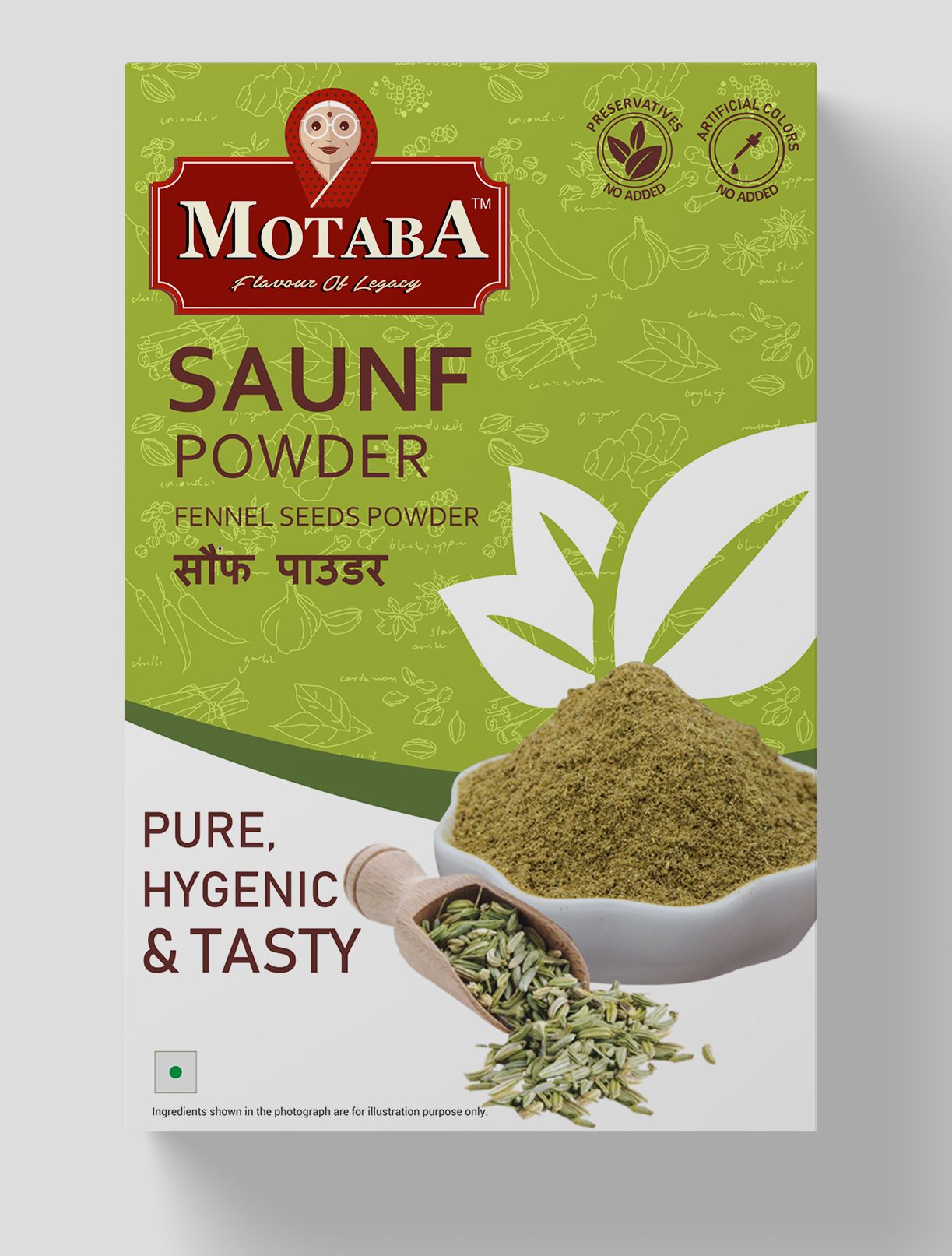 MOTABA Saunf Powder (Fennel), 100 gm - MOTABA Saunf Powder (Fennel), 100 gm