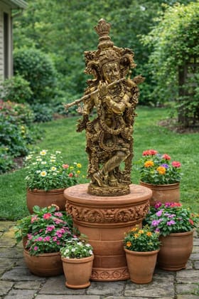 Pure Brass Krishna Idol 24 inch