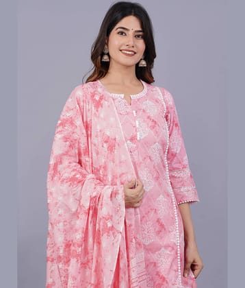 Doriya - Pink Straight Cotton Blend Women's Stitched Salwar Suit ( Pack of 1 )