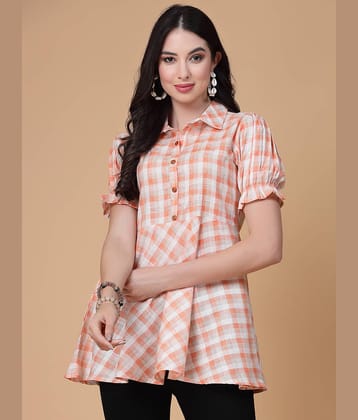 GOD BLESS - Orange Rayon Women's Peplum Top ( Pack of 1 )