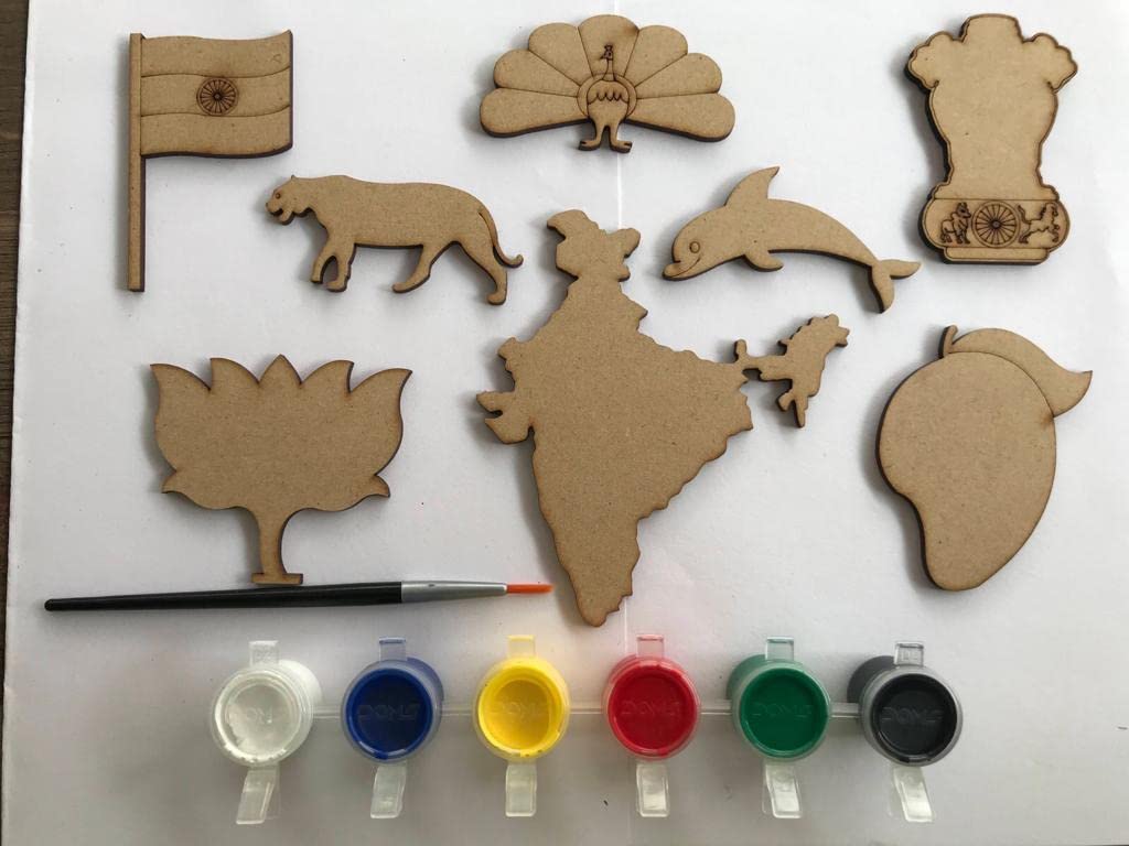 National Symbol of India for Kids,Early Learning Material for Preschool,Wooden Toys,Educational Toy,Learning kit,Colouring kit,Independence Day Activity for Kids,15th August Activity