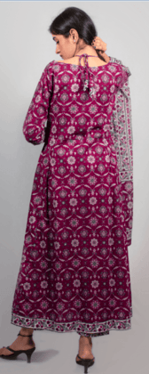 Rekha fashion_Cotton trendy magenta kurti set with dupatta Rekha fashion_Cotton trendy magenta kurti set with dupatta