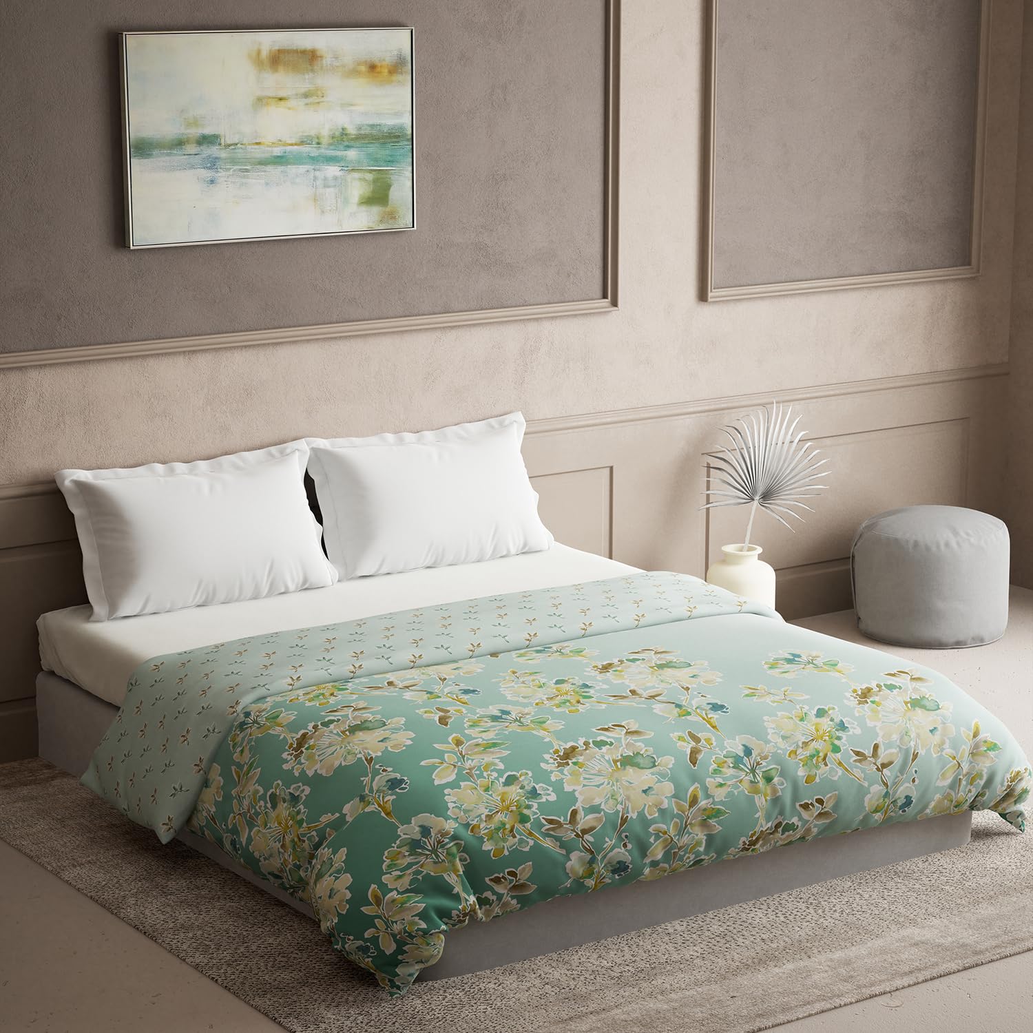 DDECOR - The Prime Collection 100% Cotton Classical Pattern 145TC King Quilt |229 CM X 274 CM| - Green