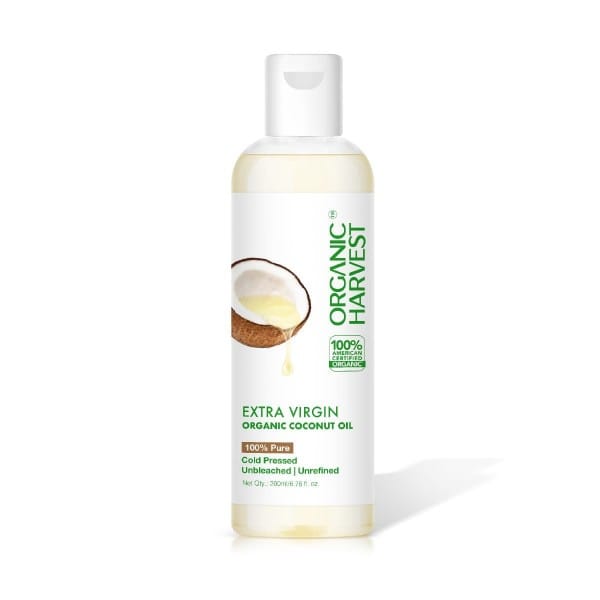 Organic Extra Virgin Coconut Hair Oil (with Flip Top Bottle) : 100% Pure | Cold Pressed Coconut Oil for Hair | Improves Hair & Hydrates (200ml)