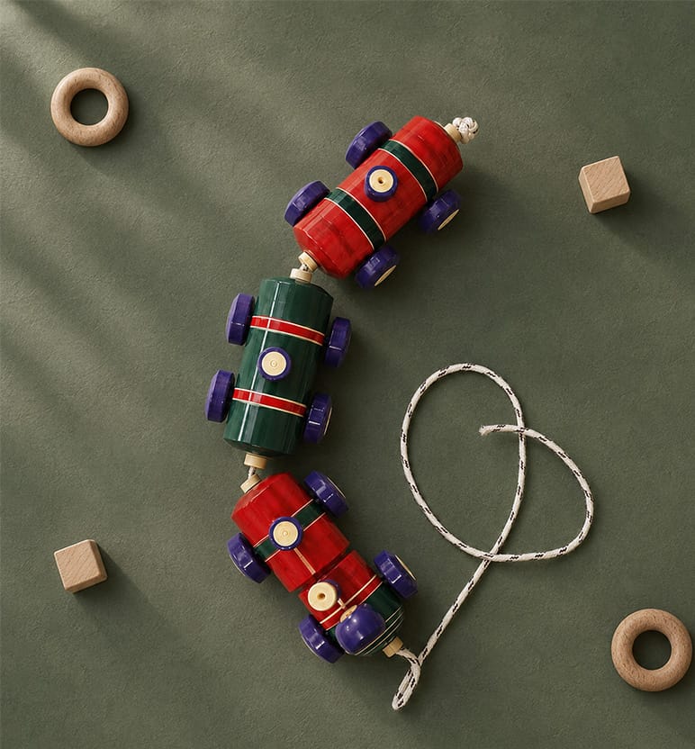 Handcrafted Lacquerware Wooden Rail Gaadi