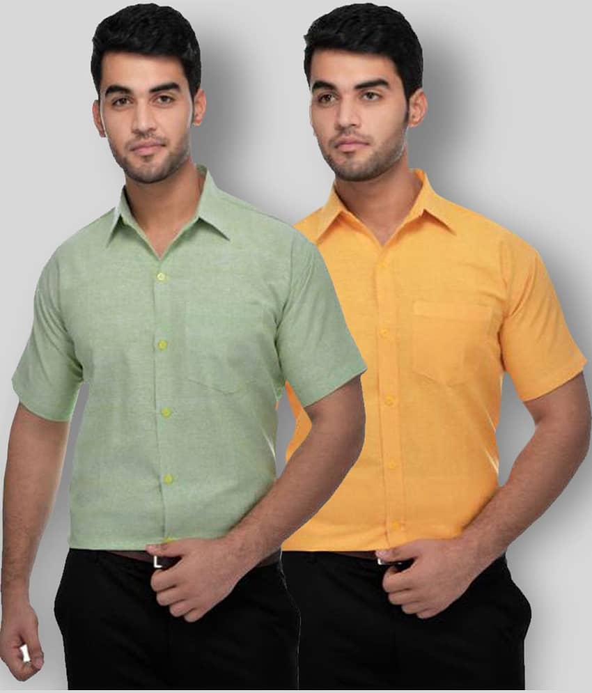 DESHBANDHU DBK - Multicolor Cotton Regular Fit Men's Formal Shirt (Pack of 2)