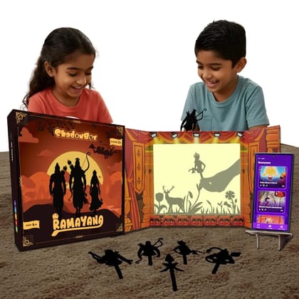 iOTales Shadow Box Ramayana Storytelling STEAM Kit for Kids 4-10 Years | Indian Mythology Educational Toy | Light & Sound DIY Craft | Gift for Boys & Girls iOTales Shadow Box Ramayana Storytelling STEAM Kit for Kids 4-10 Years | Indian Mythology Educational Toy | Light & Sound DIY Craft | Gift for Boys & Girls