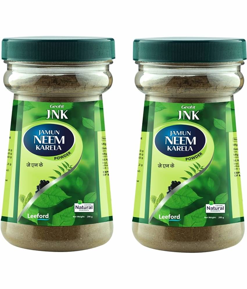 Geofit Jamun Neem Karela Powder _ Immunity Booster with Vitamins & Minerals | Pack of 2 (200g Each)