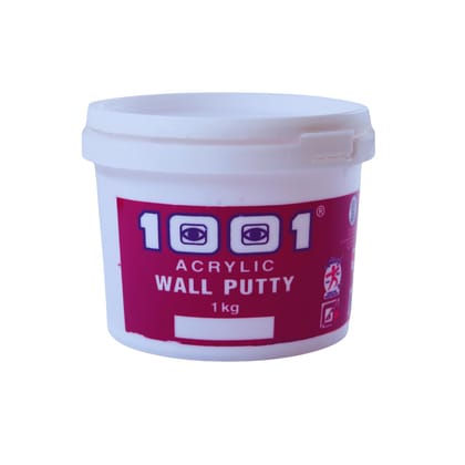 1001 Acrylic Interior Putty - Ready to Use DIY Wall Application, Sanding and Levelling. Flexible With Excellent Bonding (White, 1kg)