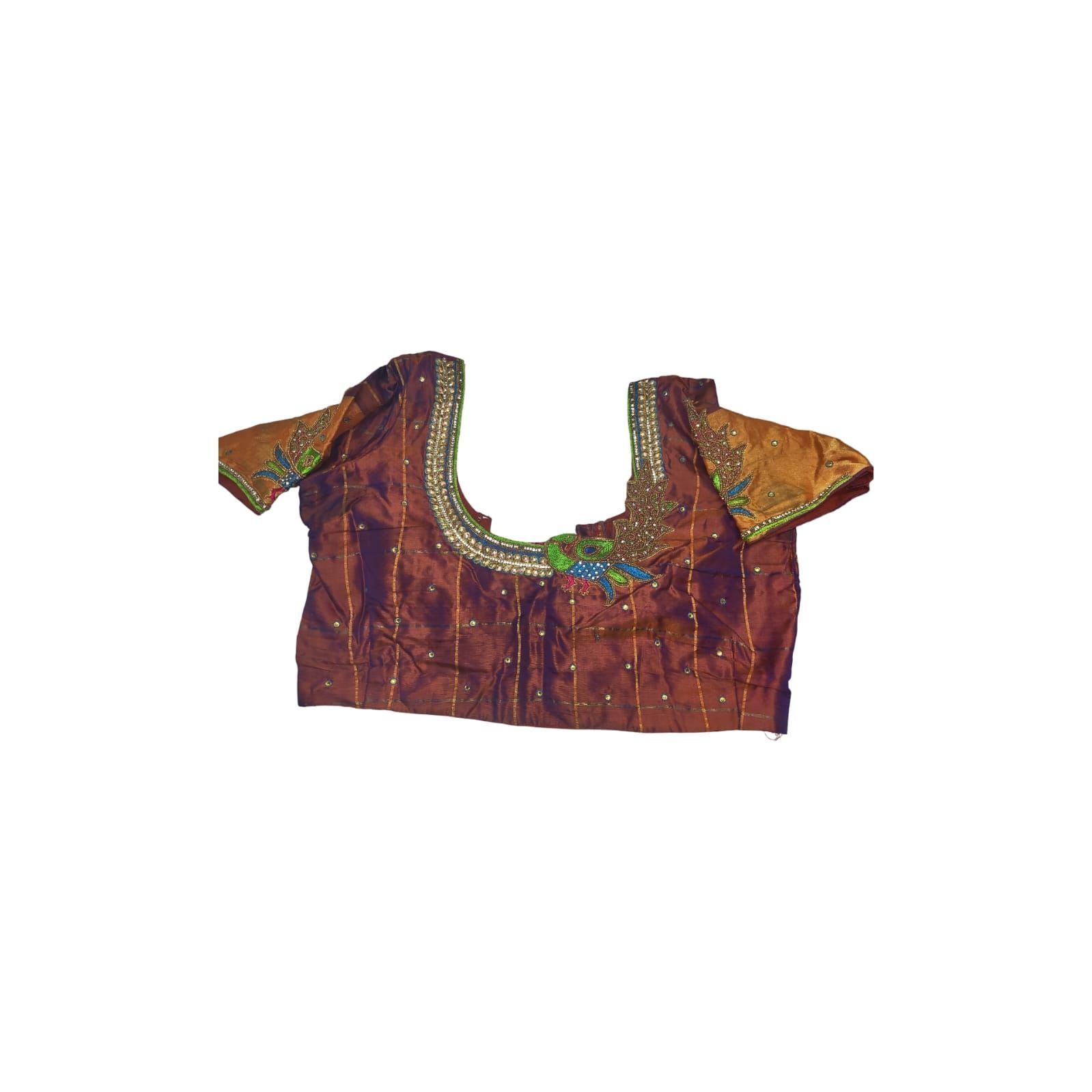 Peacock Embroidered Readymade Blouse