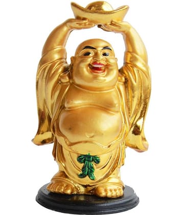 Anjalika Yellow Laughing Buddha With Ingot
