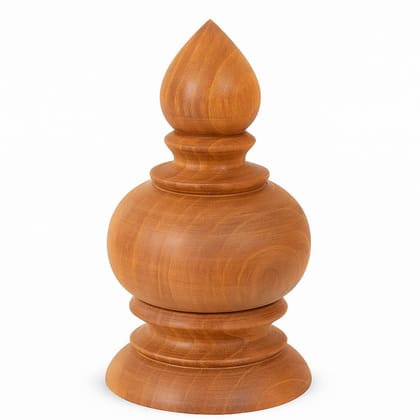 Unpolished � Wooden Pooja Kalash � 5 Inch Height � 2.5 Inch Base � Handcrafted Natural Wood Kalasam for Mandir Decoration, Home Temple & Festival Use � ???? ???/??? ???/????? ??? � Traditional