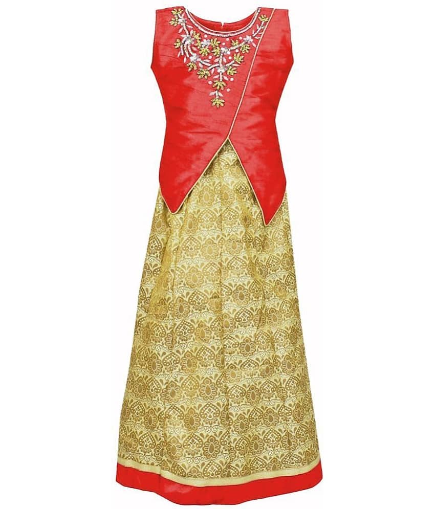 Arshia Fashions Jacquard Lehenga Choli Sets For Girls ( , Red )