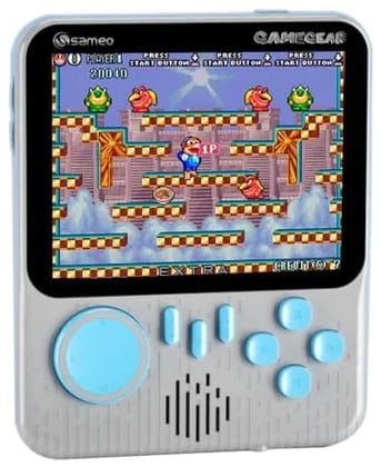Sameo Gamegear Handheld Video Game Console, Retro Mini Game with 666 Classic Retro Game TV Compatible for Kids, Rechargeable 8 Bit Classic (Dolphin Grey) Sameo Gamegear Handheld Video Game Console, Retro Mini Game with 666 Classic Retro Game TV Compatible for Kids, Rechargeable 8 Bit Classic (Dolphin Grey)