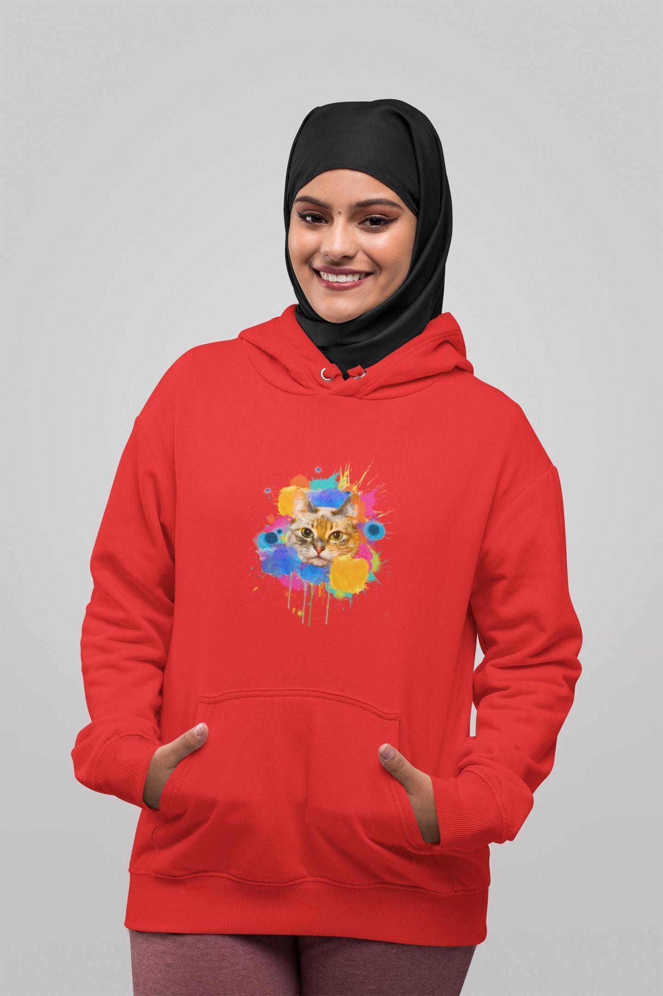 Hoodie (Men) - Splishy Splashy Cat (12 Colours)
