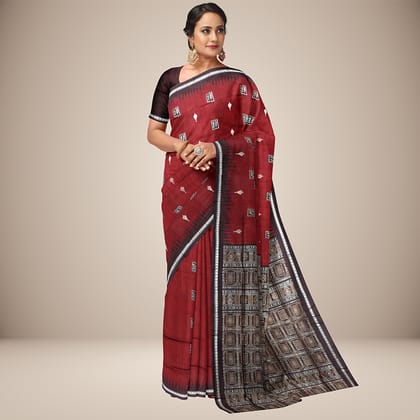 Tribal Motif Bomkai Silk Saree Tribal Motif Bomkai Silk Saree