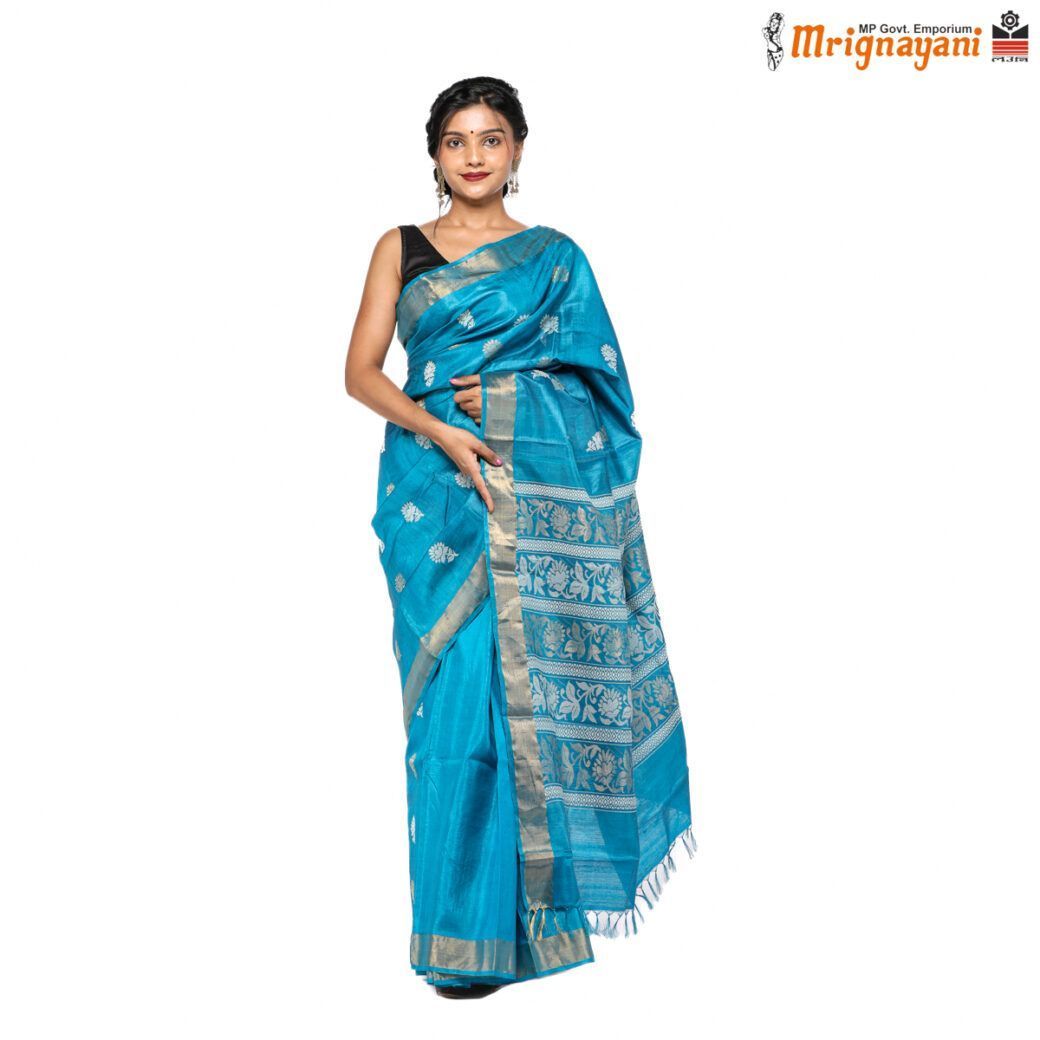 HANDLOOM KOSA SILK SAREE WITH BLOUSE (SKU - 1ST102041221, SAREE-1169)