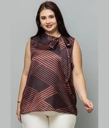Purys Women's Satin Regular Top ( Brown )