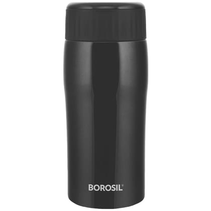 Borosil Cosmic 320 ml Insulated Water Bottle | Leakproof Stainless Steel Travel Bottle| 6 Hours Hot and 8 Hours Cold | Tumbler for Office, School & College | Black Borosil Cosmic 320 ml Insulated Water Bottle | Leakproof Stainless Steel Travel Bottle| 6 Hours Hot and 8 Hours Cold | Tumbler for Office, School & College | Black