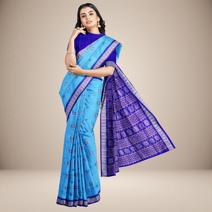 Modern Floral Motifs Bomkai Silk Saree Modern Floral Motifs Bomkai Silk Saree